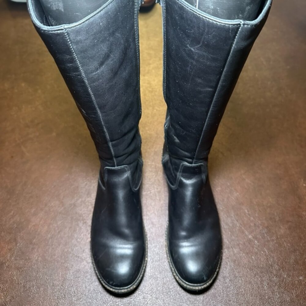 La Canadienne Tall Chocolate Brown Leather Waterproof Boots 10